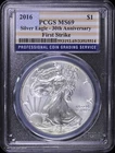 2016 $1 American Silver Eagle PCGS MS 69 | First Strike 30th Anniversary UNC BU