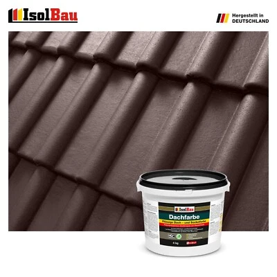 ISOLBAU Dachfarbe Braun 4 kg Sockelfarbe Fassadenfarbe Dachbeschichtung RAL Farbe