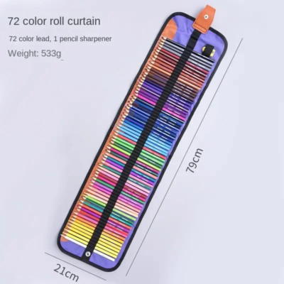 24-72 Buntstifte mit Canvas Rolletui - ideal zum Zeichnen & Basteln