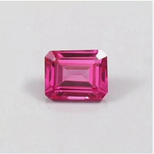 Natural Ceylon Pink Sapphire 9.95 Ct Emerald Cut Certified Loose Gemstone - Picture 4 of 5