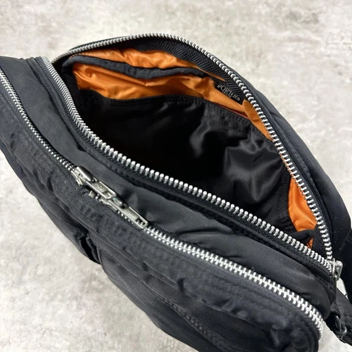 Porter Tanker Shoulder Bag Black 2 Layers YKK Zipper Unisex 28x20x8cm - Picture 11 of 13