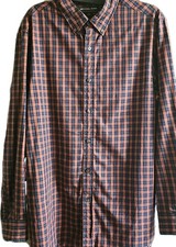 Michael Kors Button Down Dress Shirt Men  s size M Classic Fit Cotton Peach Navy