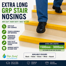 EXTRA LONG Anti Slip Stair Nosing Treads GRP for High Traffic Areas (1500mm -3m)