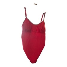 Cupshe Red One Piece Swimsuit Scalloped Trim Adjustable Straps XL