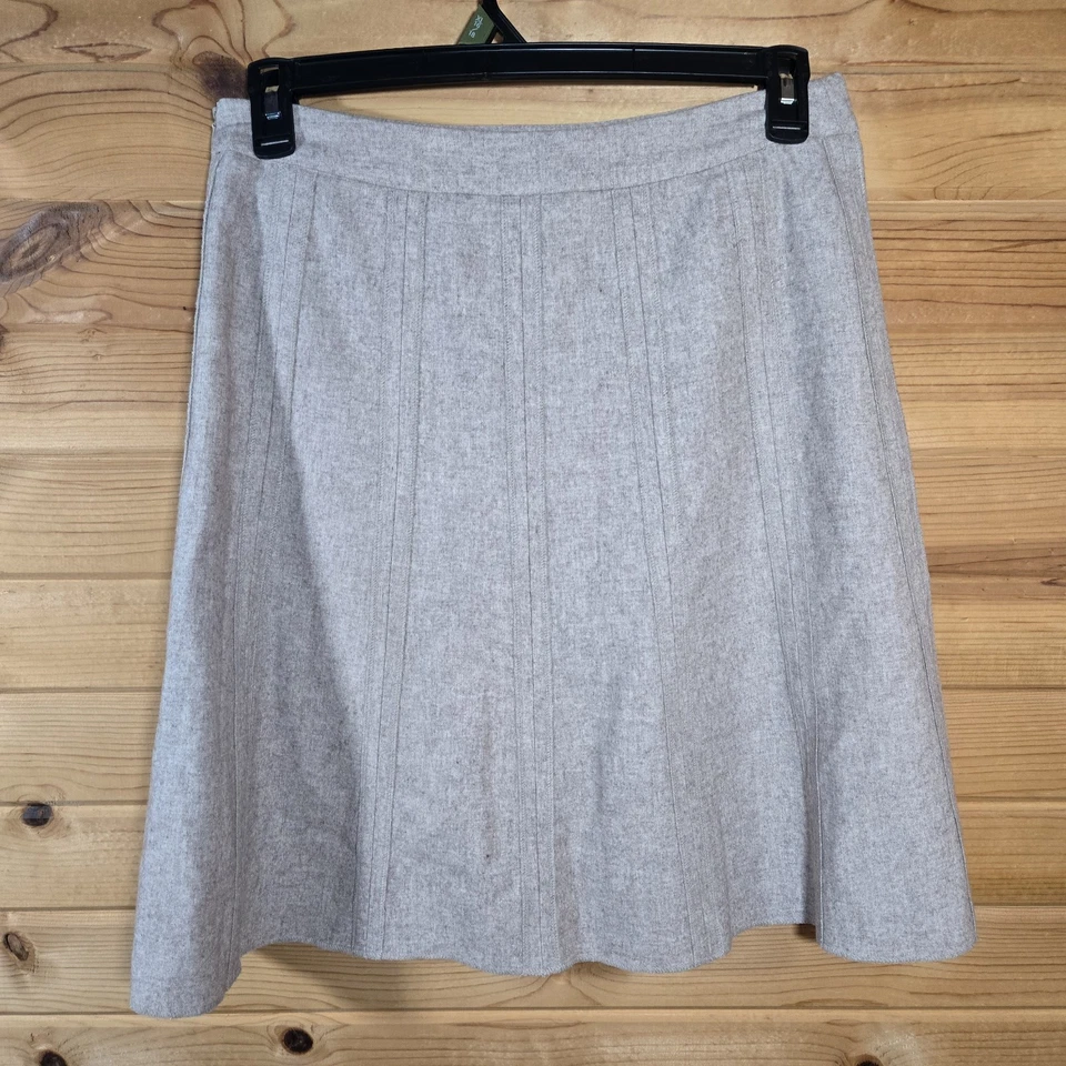 Falda Merona Mezcla Lana Línea A Mujer 8 Brezo Beige Hasta la Rodilla Clásica Oficina Foto 3 de 4