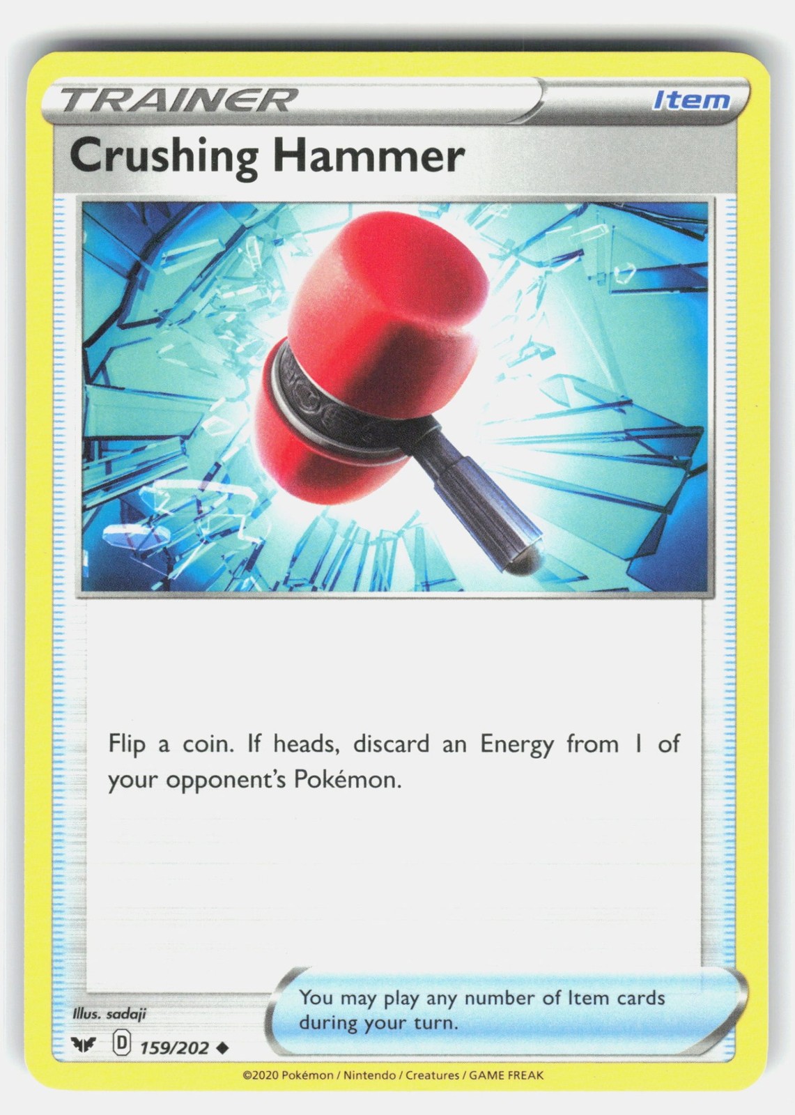 Crushing Hammer 159/202 Pokemon SWSH01: Sword & Shield Base Set *LP*