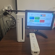 Nintendo Wii Console Bundle White RVL-001 Tested Working W/Wii Remote & Cables 1