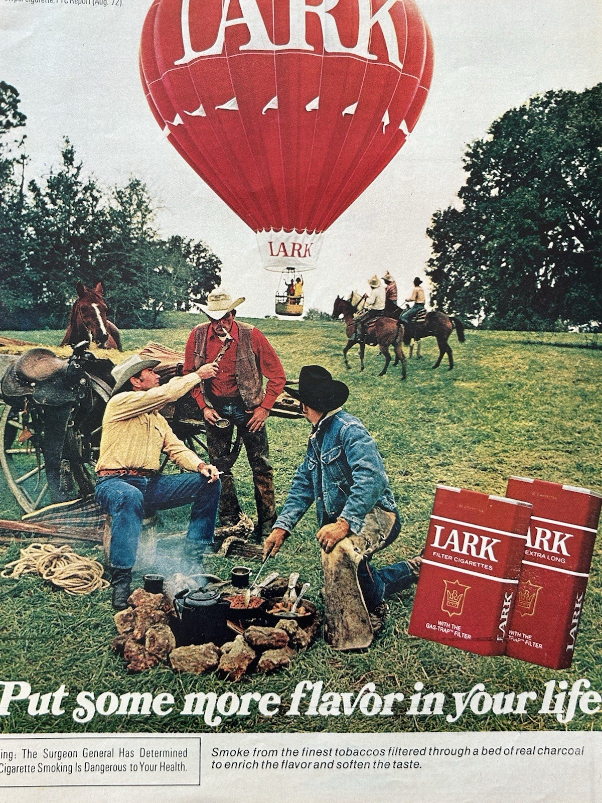1972 Lark Filter Cigarettes Magazine Print Ad -Put some more flavor in your life