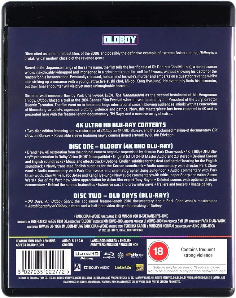Oldboy (4K Blu-ray) **NEW** - Image 2 of 2