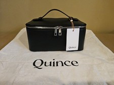 Quince Italian Leather Travel Cosmetic Case, Black