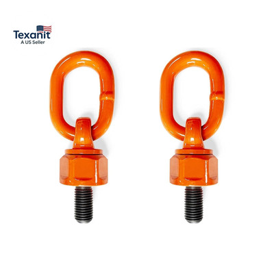 2 Pcs Eye Bolt M16X31.8 Max Load 1.5 Tons Metric Thread Universal Swivel Hoist R