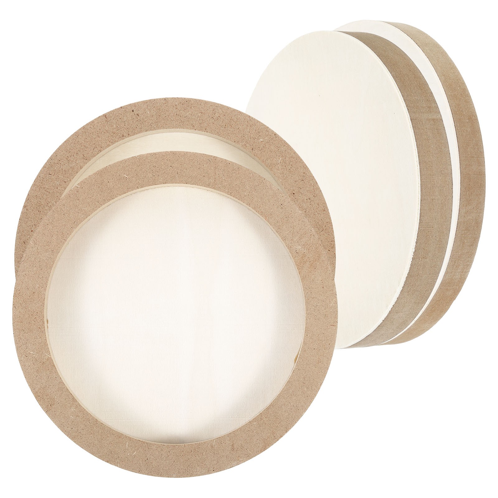 6" 8" Wood Panels Board, 2 Set Unfinished Round Wood Canvas Boards