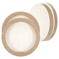 6" 8" Wood Panels Board, 2 Set Unfinished Round Wood Canvas Boards