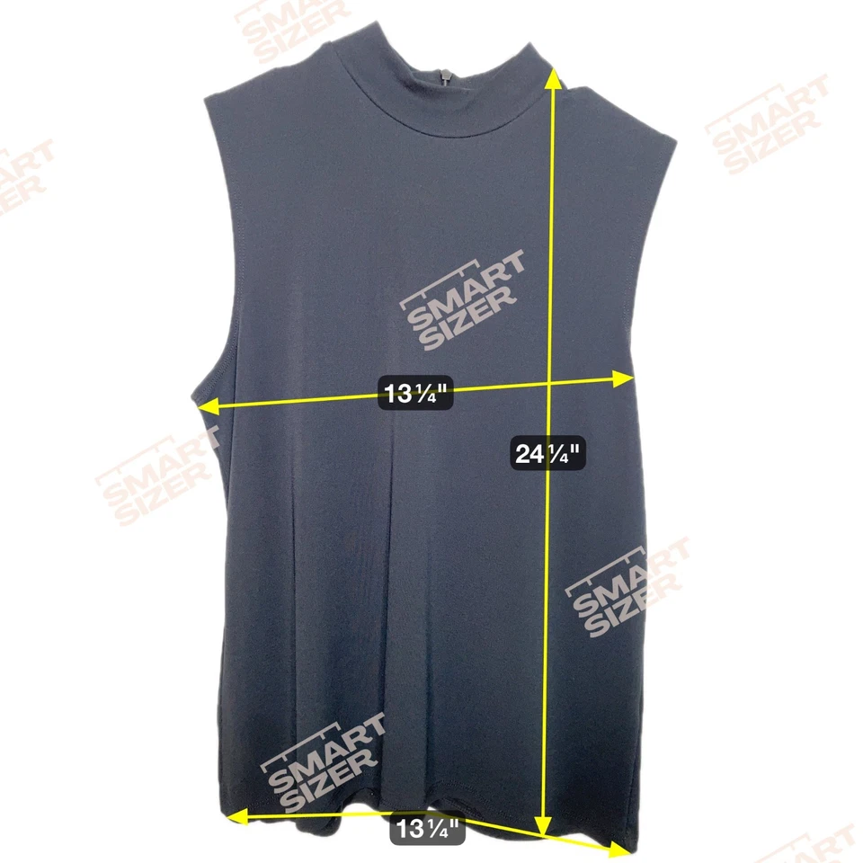 Josephine Chaus Women's Black Sleeveless Zip Up Tank Top Small Collared Vintage Foto 3 de 4