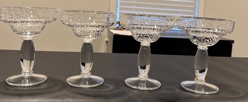 Margarita or Martini Glasses Acrylic Clear Bubble Acrylic Set Of 4