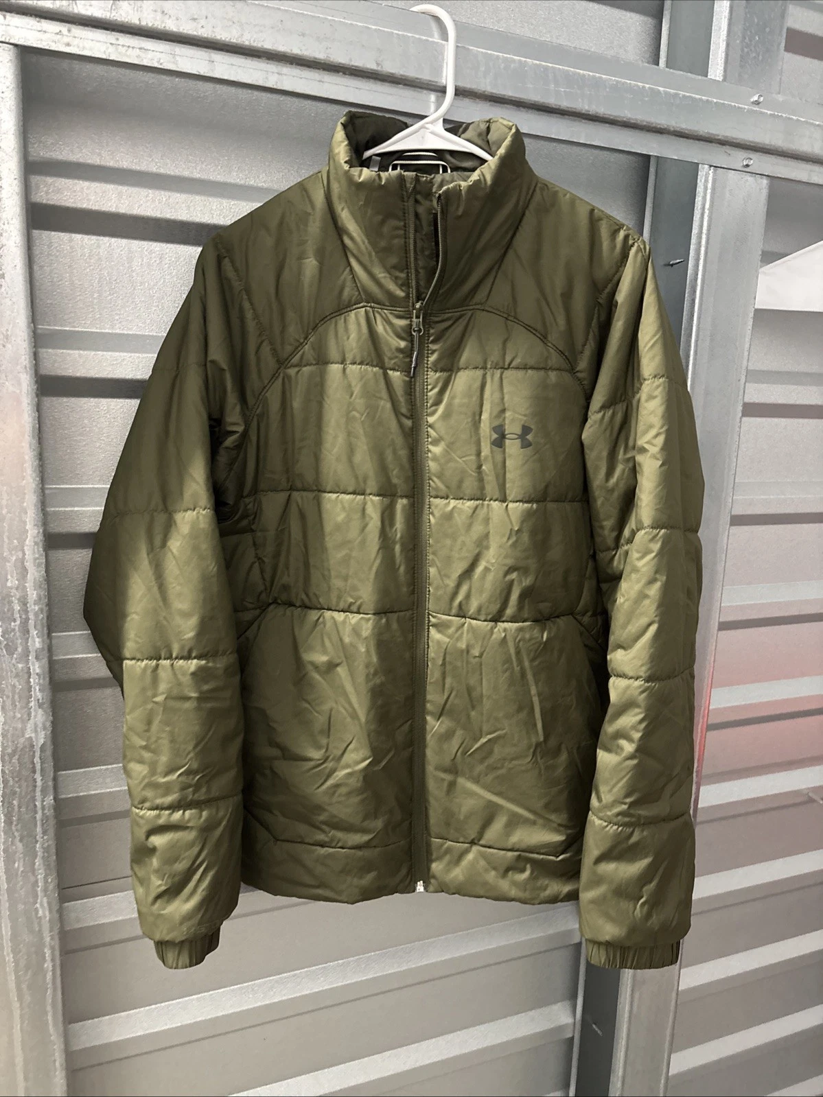 Under Armour Jacket Mens Large Olive Green Storm Insulated Puffer Full Zip