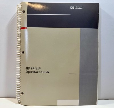 HP 89441V Operator s Guide Vector Signal Analyzer VSA Agilent RF Testing Manual