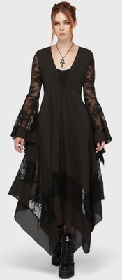Killstar Misty Night Maxi Dress Witchy Vampire Romantic Gothic sz XXL
