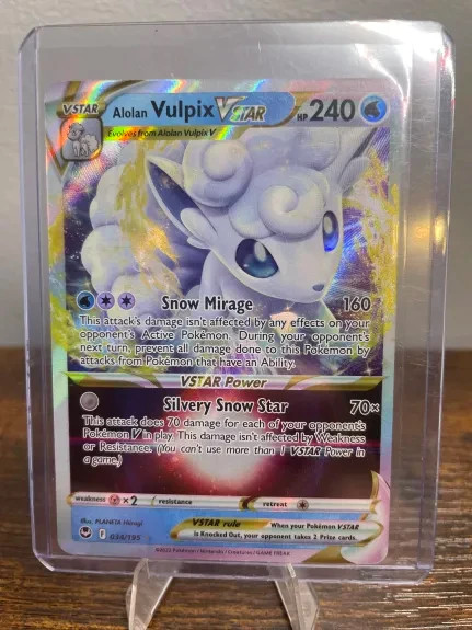 Alolan Vulpix VSTAR 034/195 Pokemon SWSH12: Silver Tempest Holo Ultra Rare NM
