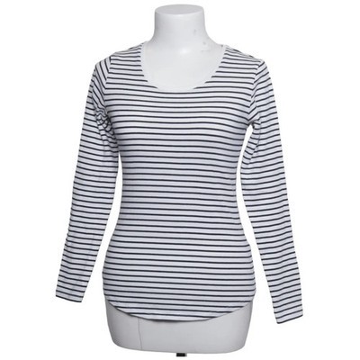 Langarmshirt, Größe: S, Weiß/Schwarz, Streifen, Damen #ZZY