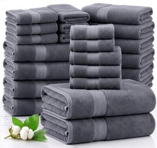 100% Cotton Bath Towel Set - 24 PCs, Quick Dry, Soft & Absorbent - Family Essent