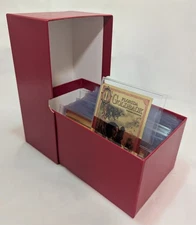Modern Currency Storage Red Box Heavy Duty Banknote 7.5 x 4.25 x 3.25in