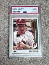 PSA 8 BASEBALL CARD 1989 UPPER DECK HOF MIKE SCHMIDT PHILADELPHIA PHILLIES