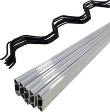 20 Set 6.6 FT Wiggle Wire Lock Channel Greenhouse Spring Channel Aluminum Alloy