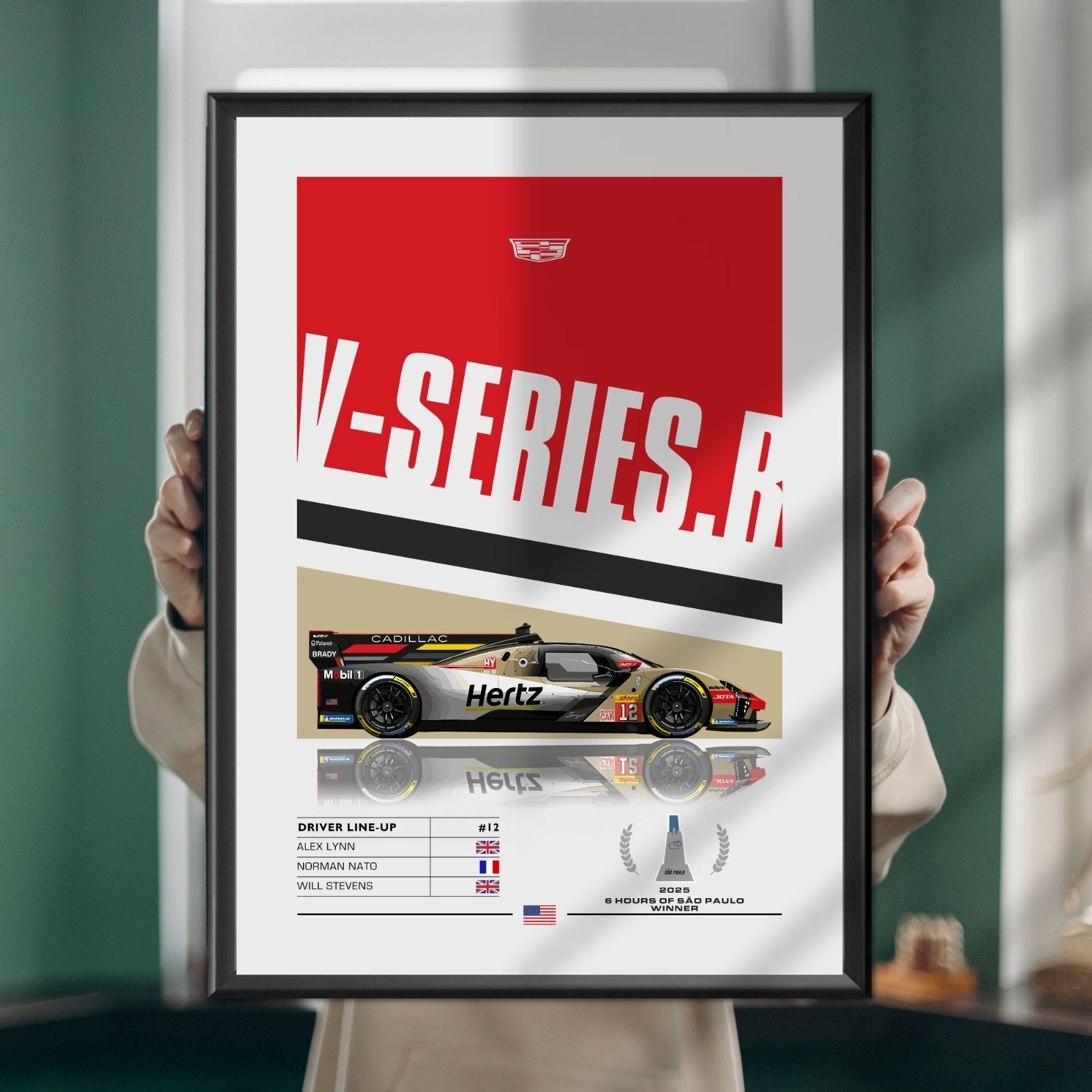Cadillac V-Series.R, Hypercar, ganador de 6h de Sao Paulo, WEC, póster, arte de pared