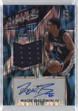 2016-17 Spectra Rising Star Memorabilia Neon Blue 6/99 Wade Baldwin IV Auto 04tw