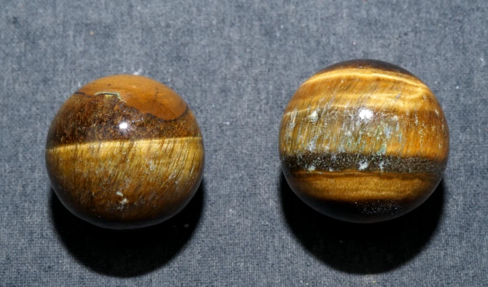 2732" +5164" Tiger Eye Marble Banded Agate Vintage Hand Ground Bullseye Mar648 - Image 3 of 4