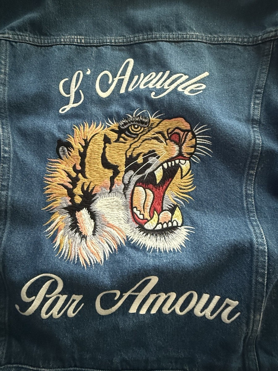 グッチ　虎ペイント　デニムジャケット Gucci Tiger Embroidery Denim Jacket | eBay