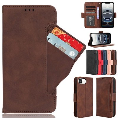 For iPhone 17e, Luxury Separable Card Slot Flip Leather Wallet Stand Case Cover