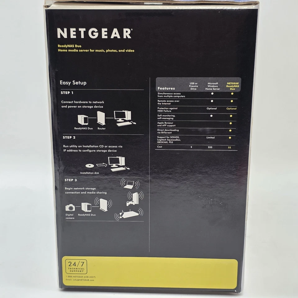 Netgear RND 2210-100NAS ReadyNAS Duo Home Media Server 2TB NEW SEALED - Image 3 of 4
