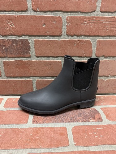 CALL IT SPRING Black Vegan Pull On Water Resistant Ankle Boots Women’s Size 6 - Picture 2 of 8