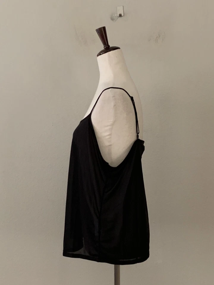 ¡NUEVO! Top Camisola DKNY Talla XL Cuello Redondo Elástico Cami con Correas Ajustables Negro Foto 2 de 4