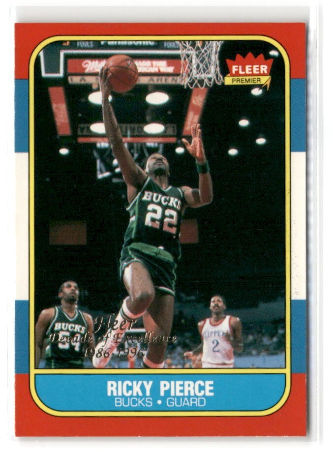 Ricky Pierce 1996-97 Fleer Decade of Excellence #9 1986-87 Bucks Retro Insert