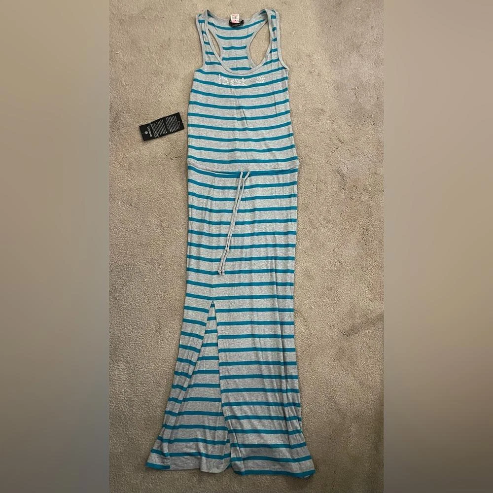 chinese dress ladies Vertical Striped Smocked Top Maxi Dress Black / S