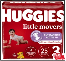 Size 3 Diapers, Little Movers Baby Diapers, Size 3 (16-28 Lbs), 68 Count