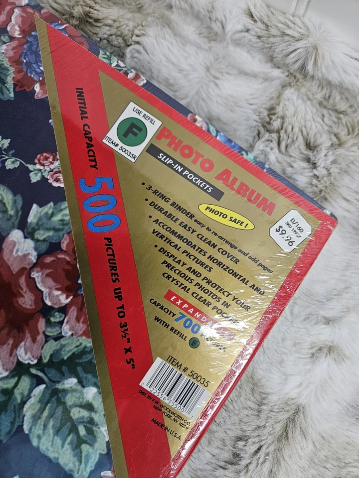 Álbum de fotos floral Woolworth de colección contiene 500 fotos 3 1/2"x5" hecho en EE. UU. Foto 2 de 4