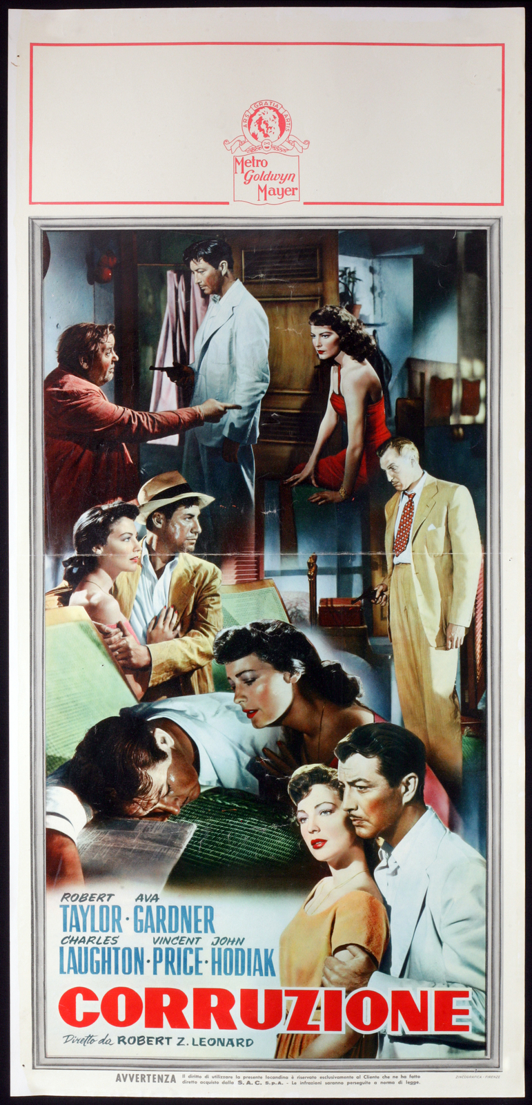 Locandina originale film Corruzione (1950) - Regia di Robert Z. Leonard