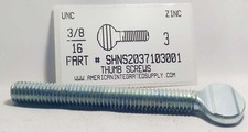 3/8-16x3 Thumb Screws Without Shoulder Steel Zinc Plated 4