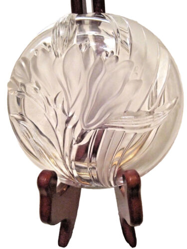 Mikasa Parisian Iris Round Crystal Candy Dish Frosted 5” Diameter And Gold Rim - Picture 3 of 5