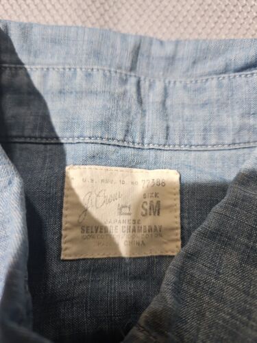 J Crew Shirt Womens Small Blue Chambray Japanese Selvedge 100% Cotton Button Up - Bild 7 von 11