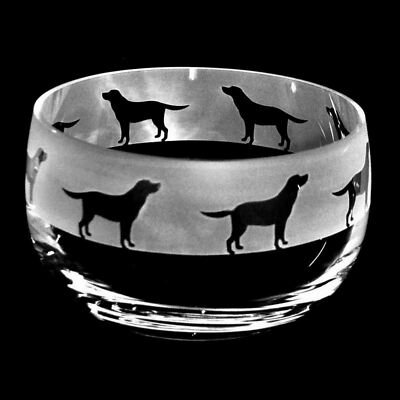 Gravierte Glasschale Labrador Hund Wohndeko handverziert Ornament Geschenk Animo