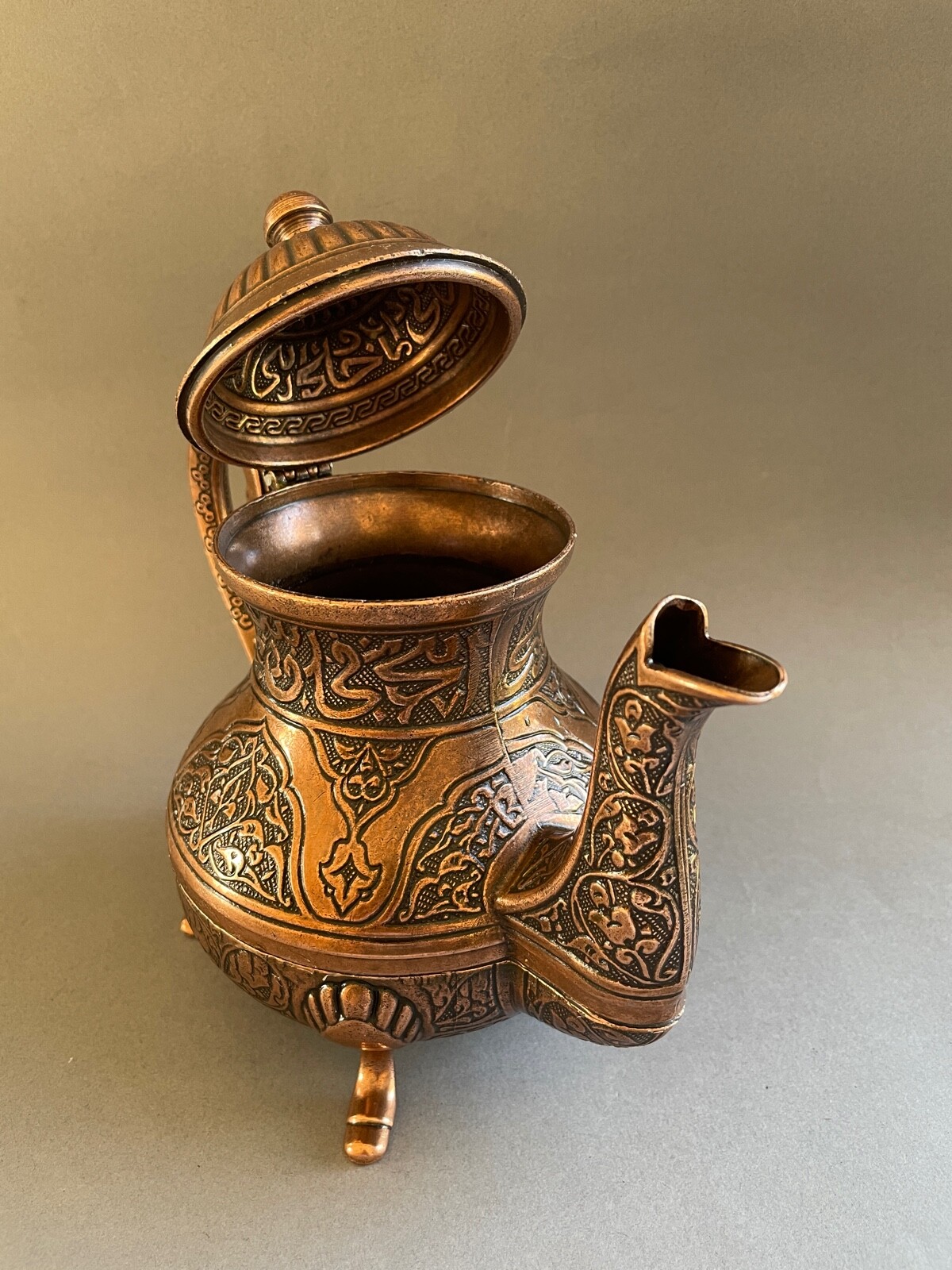 VintageInspired Dark Copper Teapot Decorative Display for Table or