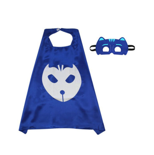 Superhero Cape PJ Masks Cape & Mask Costume Kids Girls Boys Gekko Owlette Catboy - Picture 10 of 18
