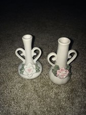 Collector Vases Floral White Pink Ceramic Glass China
