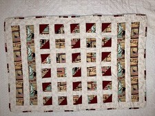 Patriotic cotton print lap quilt, 45.25  x30.75"