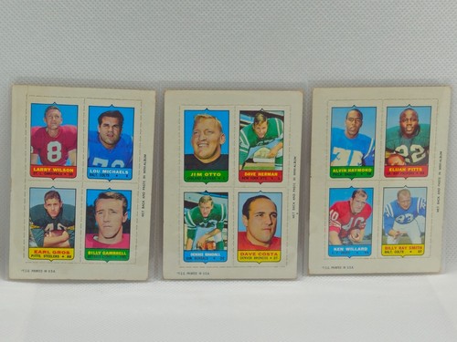 1969 Topps mini cards 4-in-1 Football Stamps